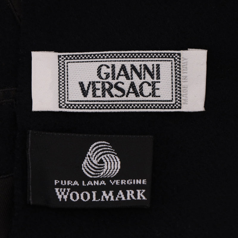 Ganni Versace Logo Embroidered Virgin Wool Scarf