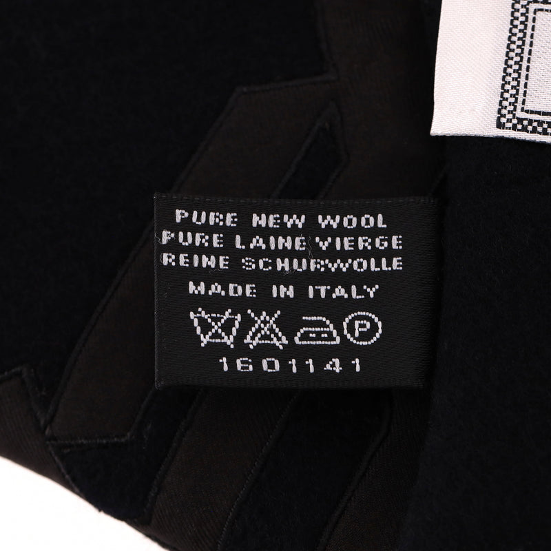 Ganni Versace Logo Embroidered Virgin Wool Scarf