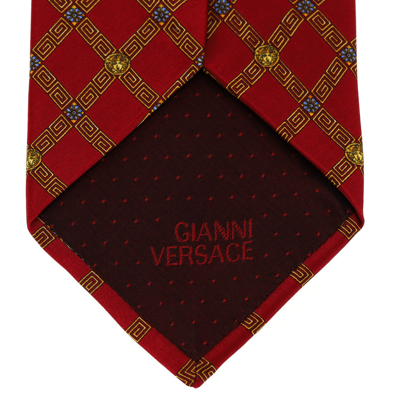 Ganni Versace Greca Print Silk Tie