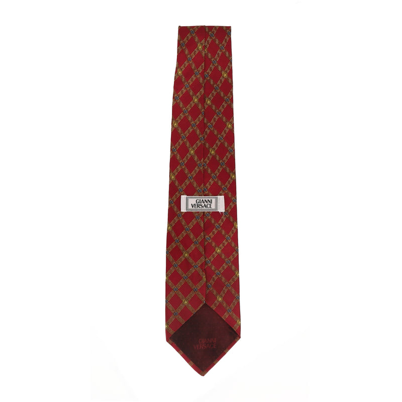 Ganni Versace Greca Print Silk Tie