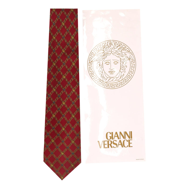 Ganni Versace Greca Print Silk Tie
