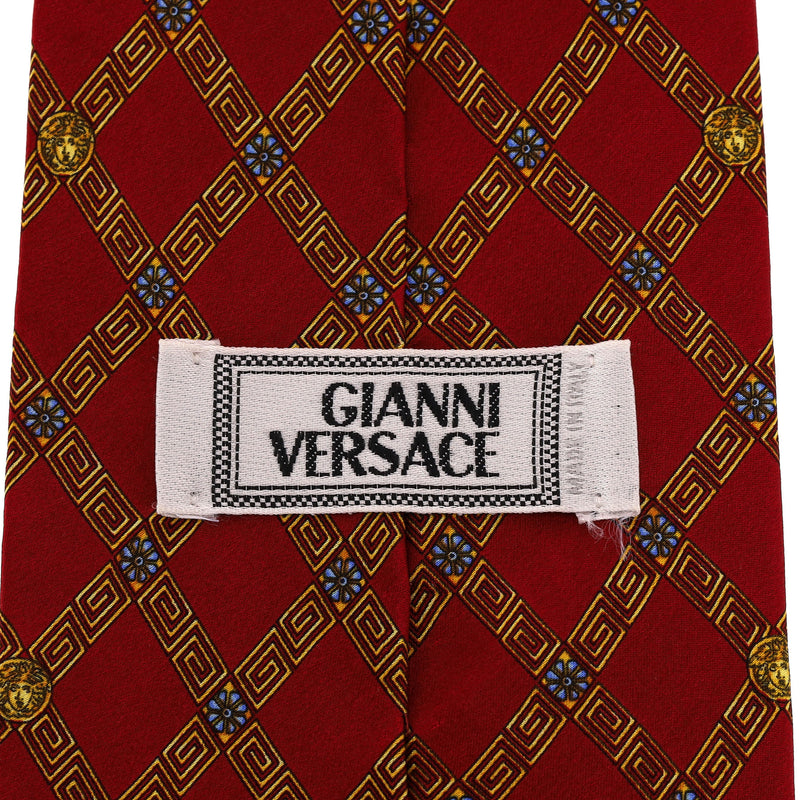 Ganni Versace Greca Print Silk Tie