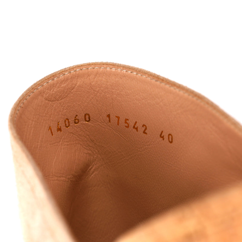 Gianvito Rossi Suede Cork Heeled Mules. Size 40