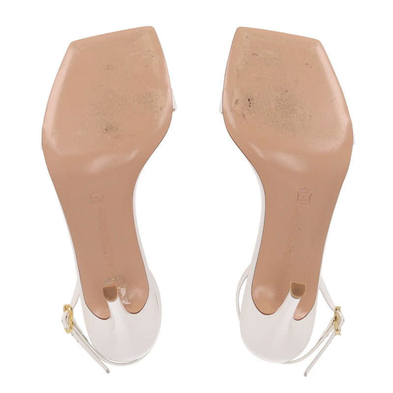 Gianvito Rossi Ribbon Buckle Patent Leather Sandals. Size 36