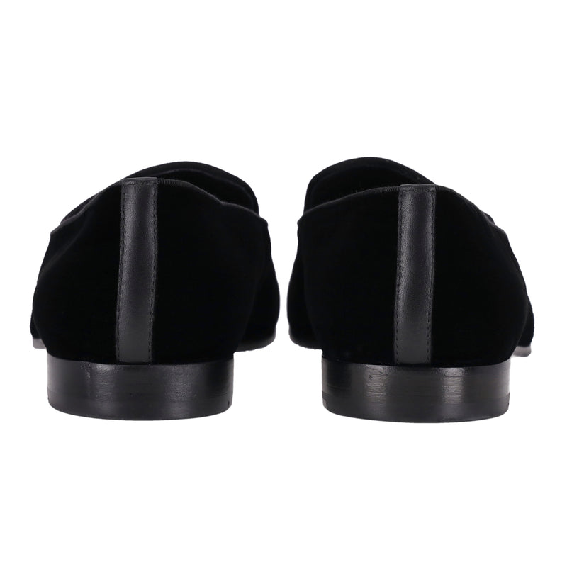 Giorgio Armani Logo Embroidered Velvet Loafers. Size 42