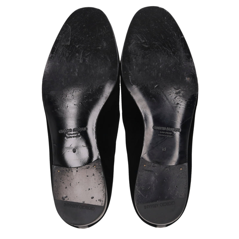 Giorgio Armani Logo Embroidered Velvet Loafers. Size 42