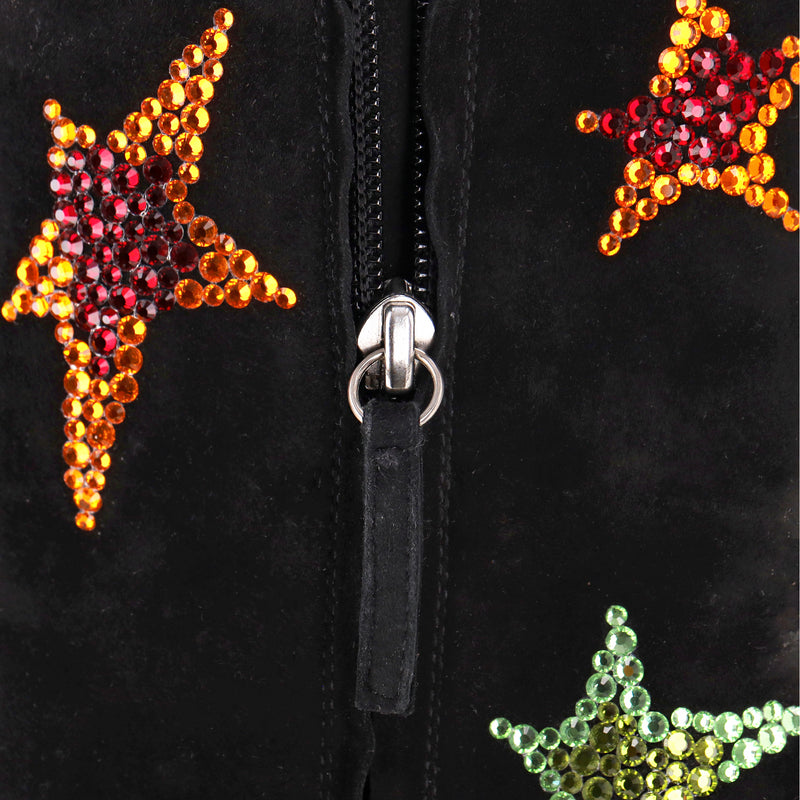Giuseppe Zanotti Suede Boots With Crystal Stars Embellishment. Size 37.5