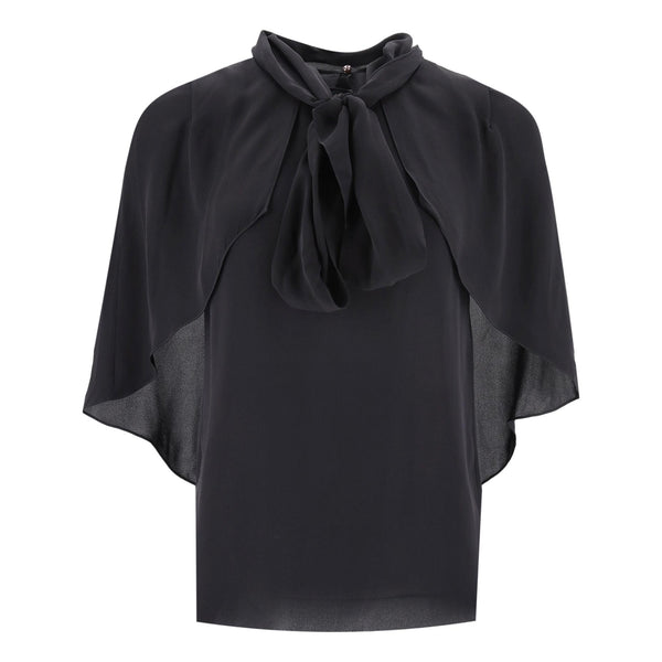Givenchy Silk Neck-Tie Cape Top. Size 38FR