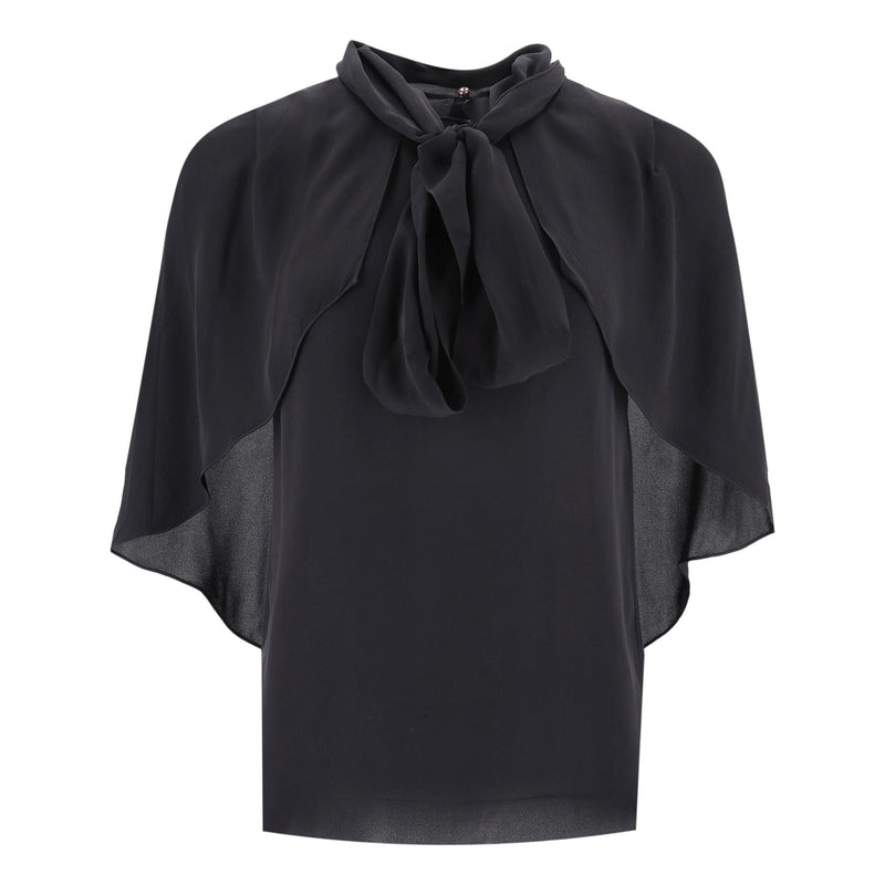 Givenchy Silk Neck-Tie Cape Top. Size 38FR
