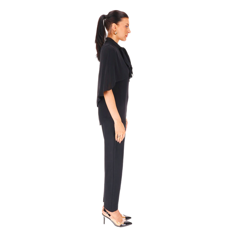 Givenchy Silk Neck-Tie Cape Top. Size 38FR