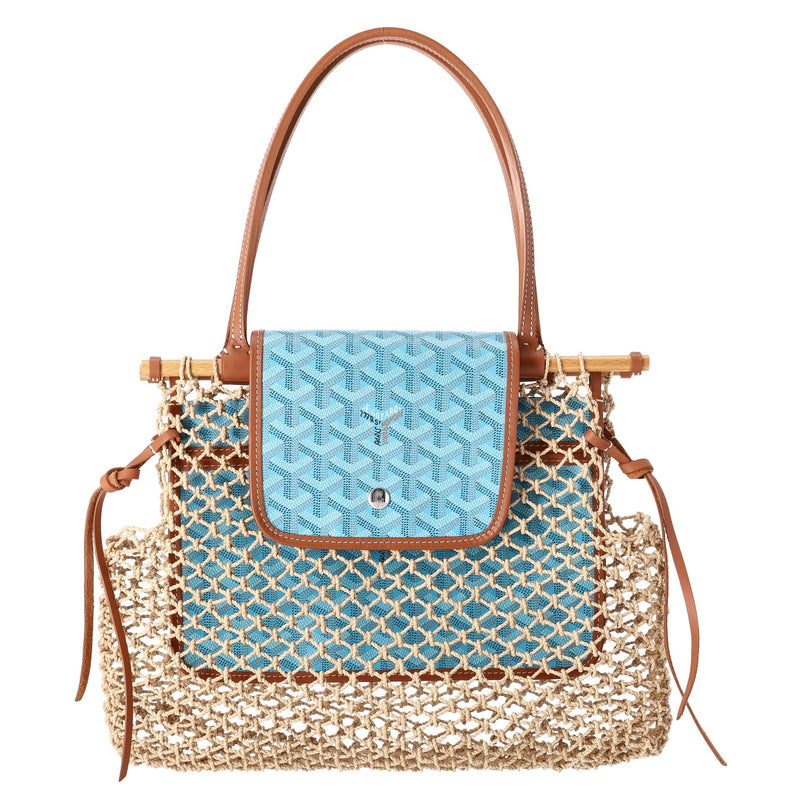 Goyard Goyardine Ltd Edition Net Aligre Raffia Mesh Tote Bag