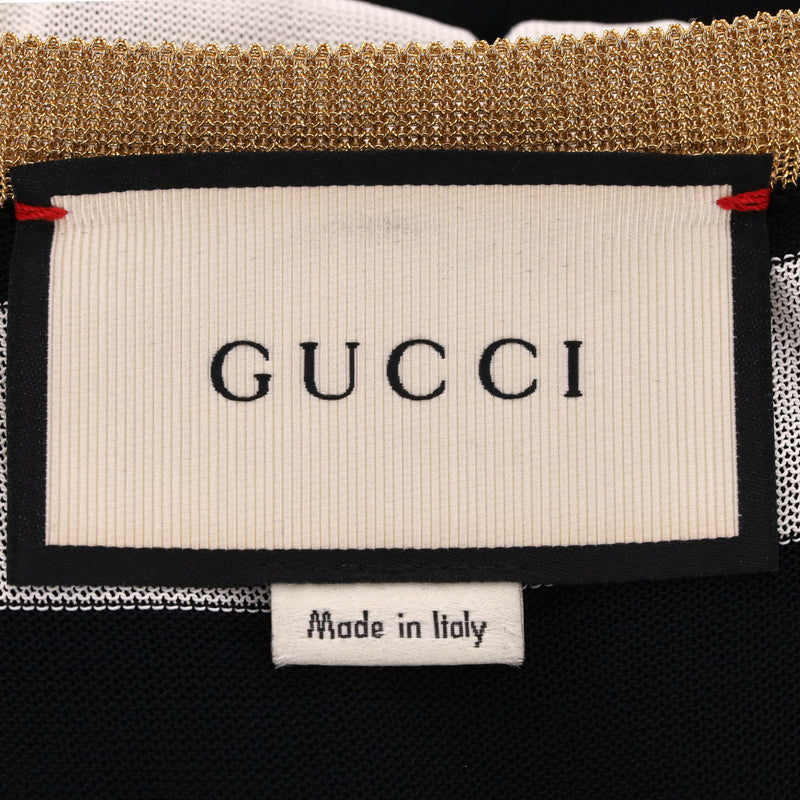 Gucci Striped Dress with 'GG' Pearl Buttons. Size L