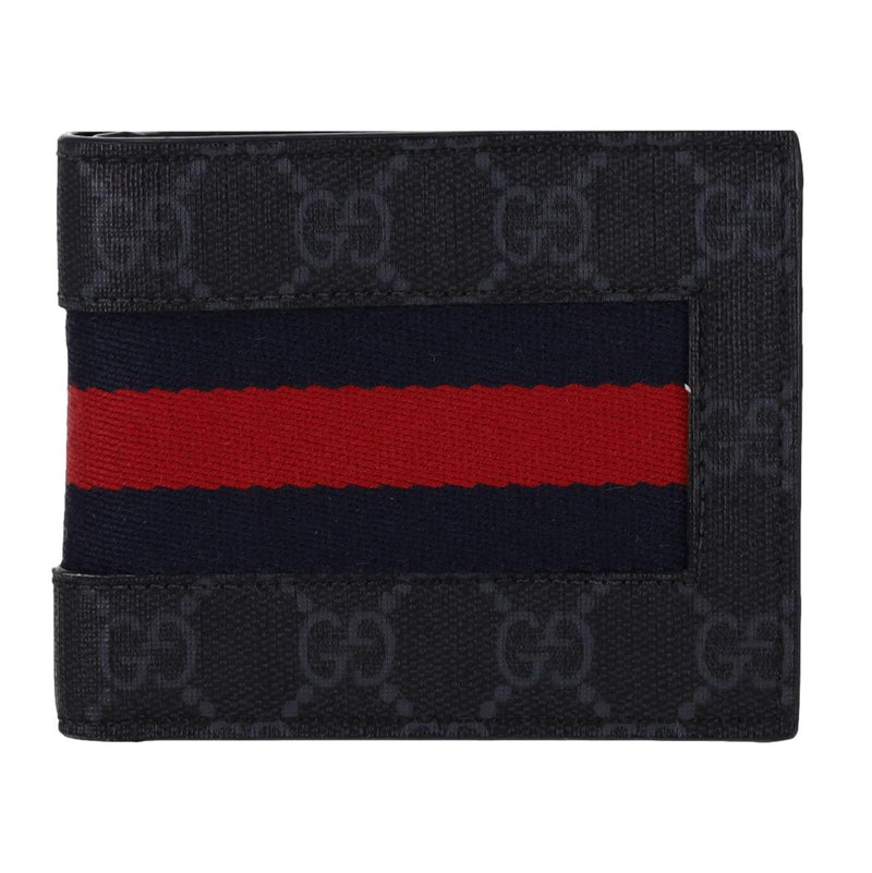 Gucci GG Supreme Monogram Web Stripe Bi-Fold Wallet