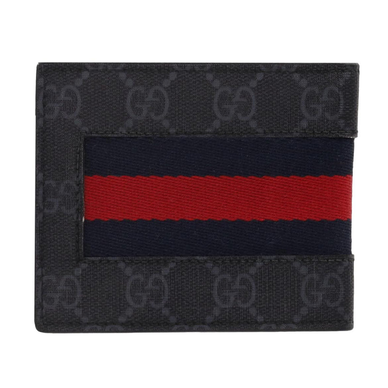 Gucci GG Supreme Monogram Web Stripe Bi-Fold Wallet