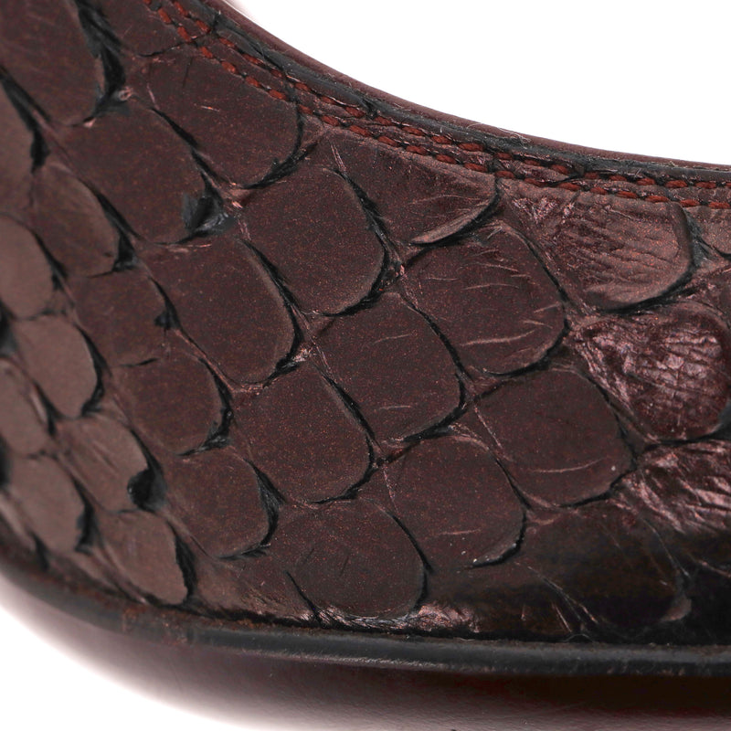 Gucci Metallic Python Skin Pumps With A Suede Heel. Size 38