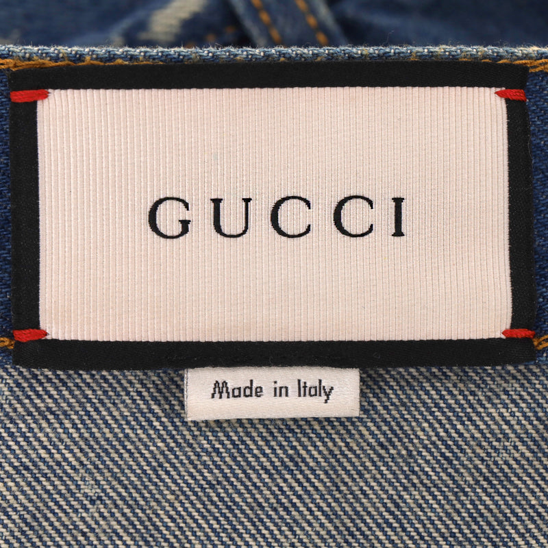 Gucci Denim  Floral Embroidered Skirt. Size 40IT