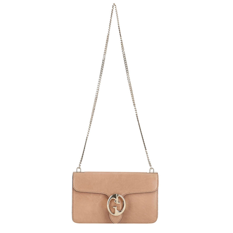 Gucci Calfskin Interlocking GG Medium Chain Shoulder Bag