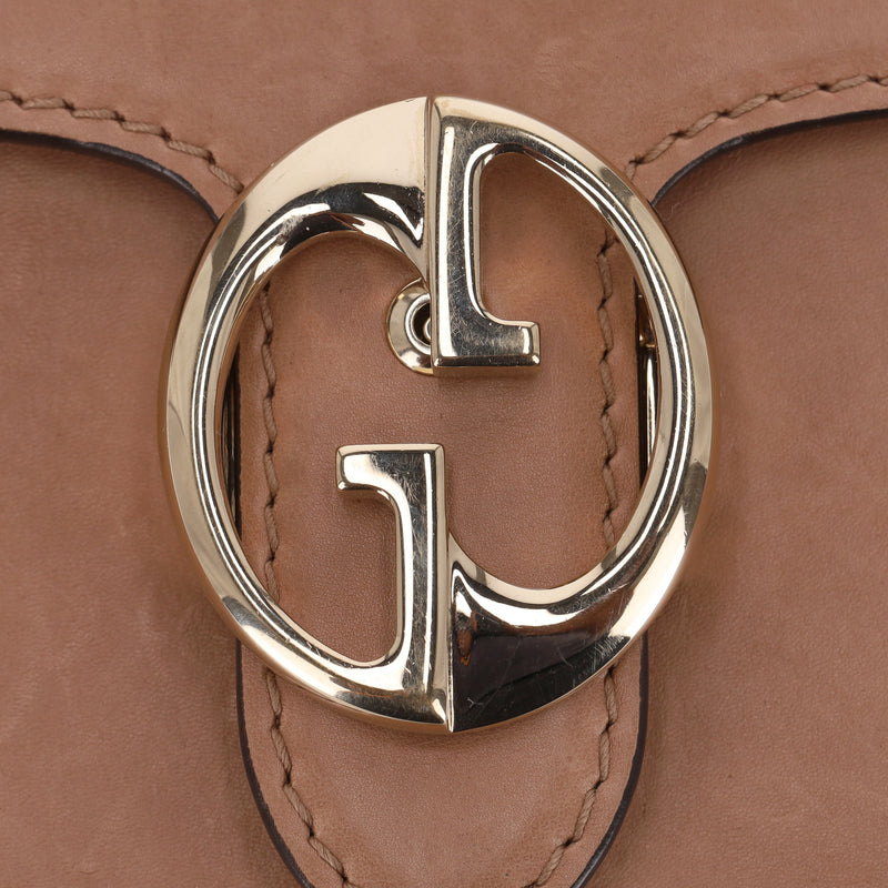 Gucci Calfskin Interlocking GG Medium Chain Shoulder Bag