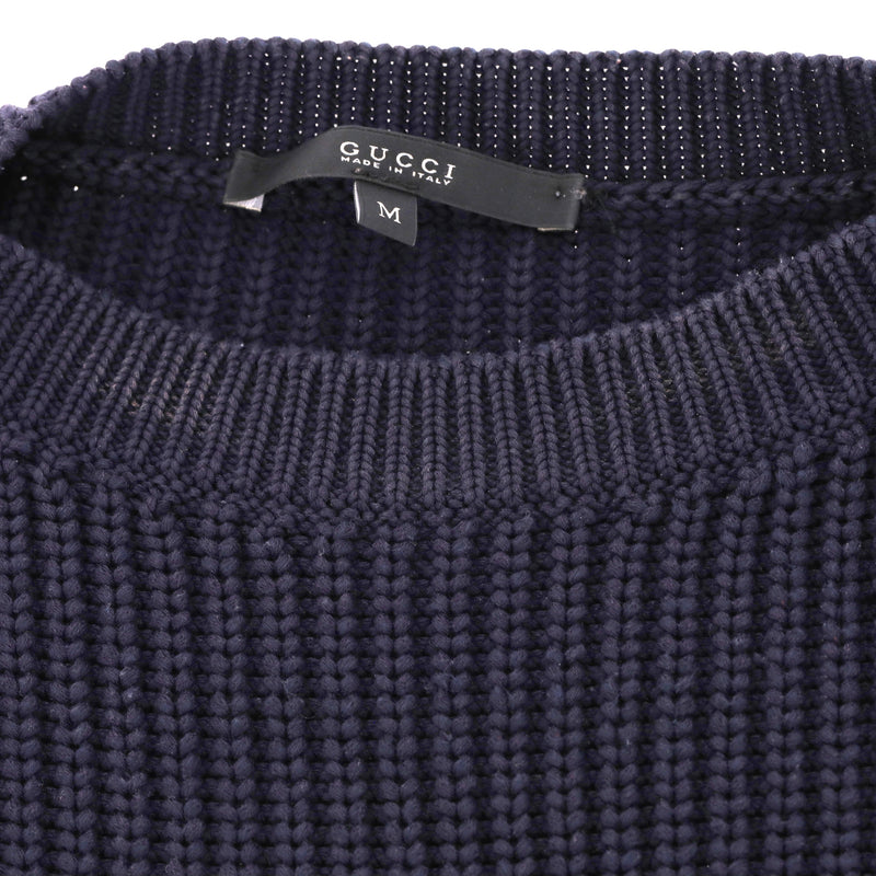 Gucci Anchor Crest Chunky Cotton Knit Jumper. Size M