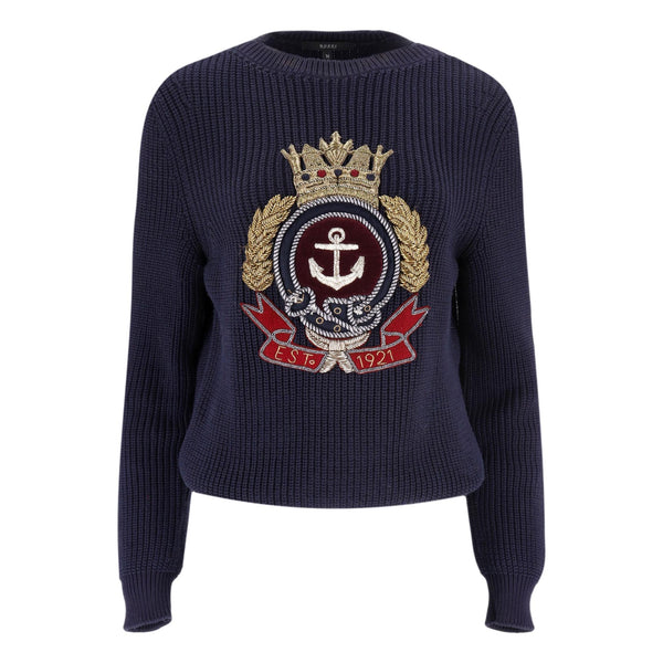 Gucci Anchor Crest Chunky Cotton Knit Jumper. Size M