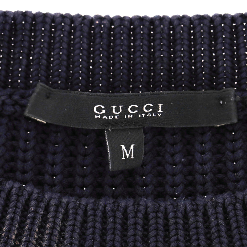 Gucci Anchor Crest Chunky Cotton Knit Jumper. Size M