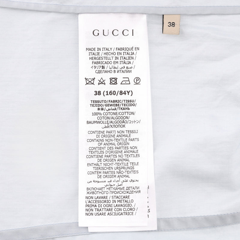 Gucci Cotton Shirt With 'GG' Logo Enamel Button Details. Size 38IT