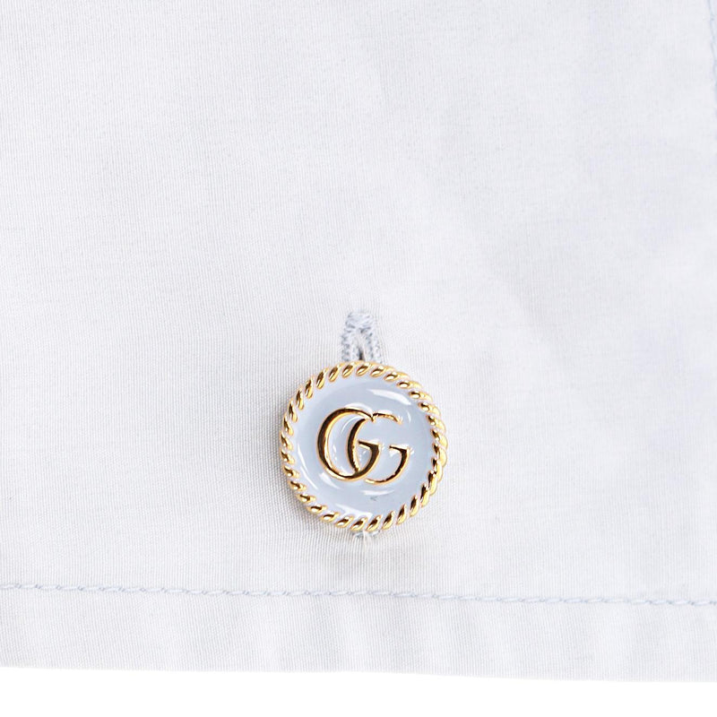 Gucci Cotton Shirt With 'GG' Logo Enamel Button Details. Size 38IT