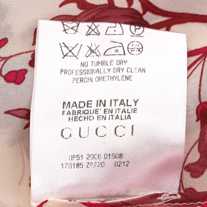 Gucci Silk Floral Logo & Lace Panel Top. Size 40FR