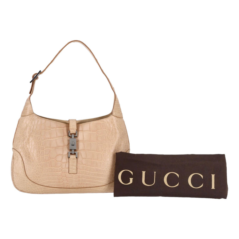 Gucci Crocodile Skin Jackie Hobo Shoulder Bag