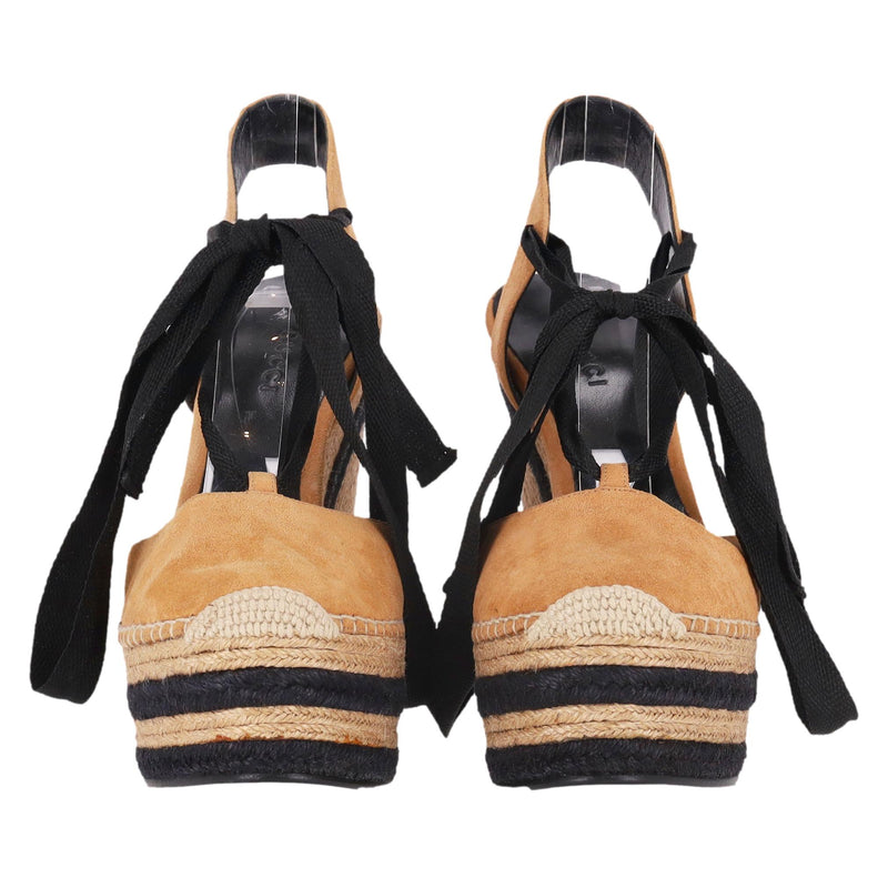 Gucci Suede Espadrille Wedge Sandals. Size 36.5