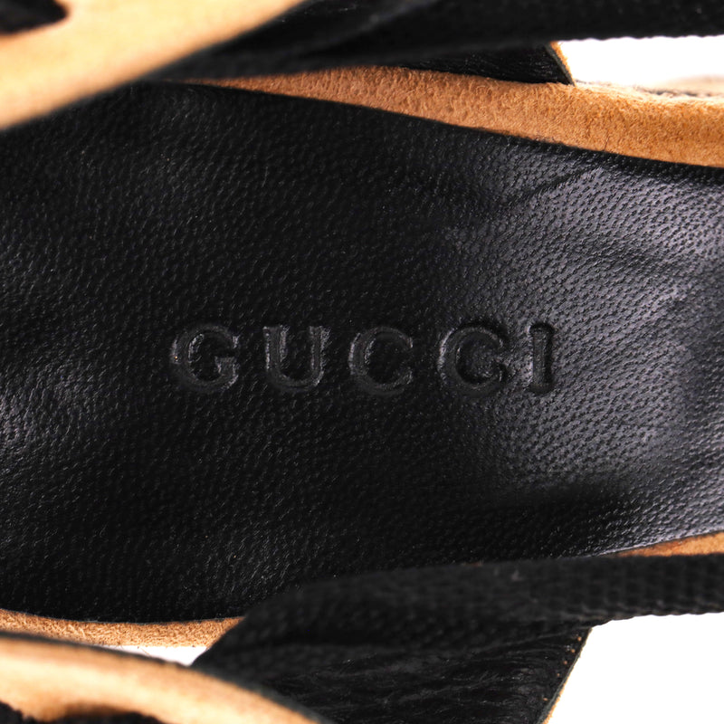 Gucci Suede Espadrille Wedge Sandals. Size 36.5