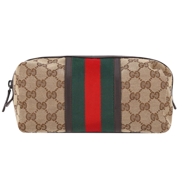Gucci GG Canvas Web Stripe Cosmetic Pouch/Toiletry Bag