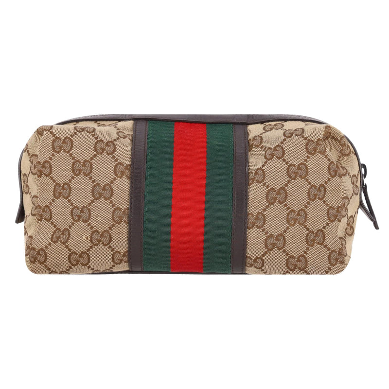 Gucci GG Canvas Web Stripe Cosmetic Pouch/Toiletry Bag