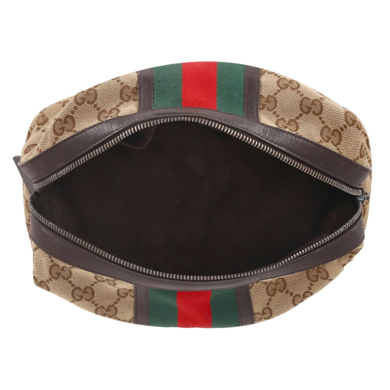 Gucci GG Canvas Web Stripe Cosmetic Pouch/Toiletry Bag