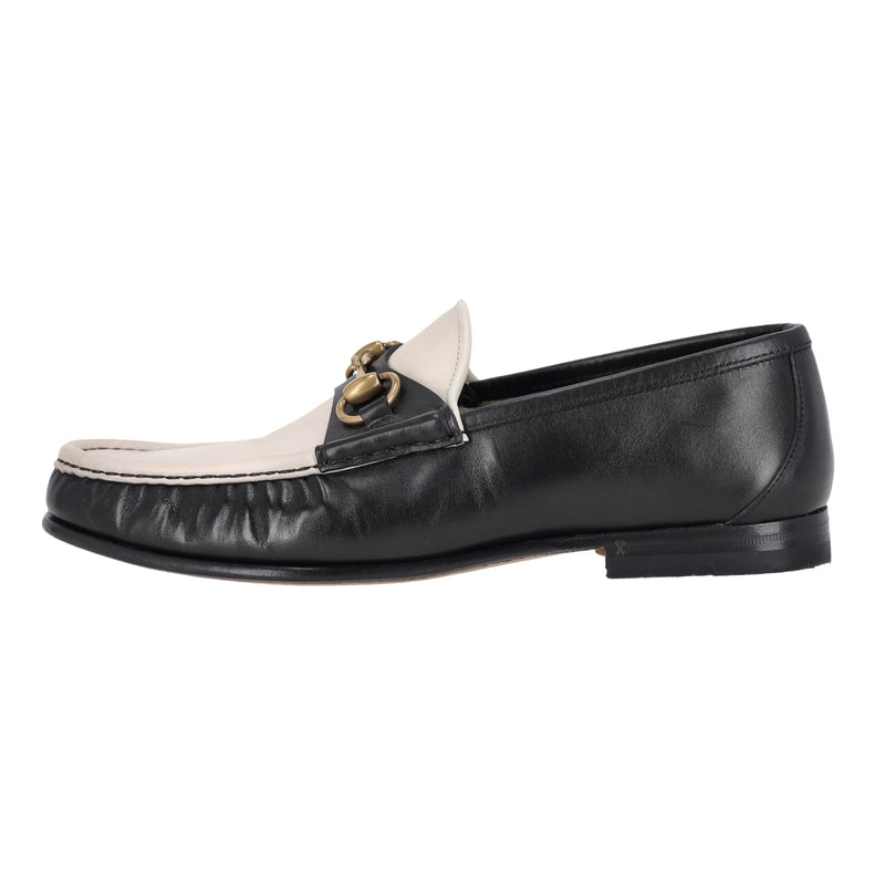 Gucci Two-Tone Roos Horsebit Leather Loafers. Size 39