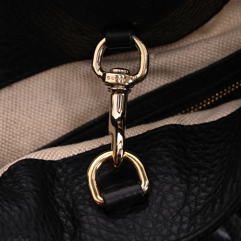Gucci Soho GG Logo Embossed Leather Tote Bag