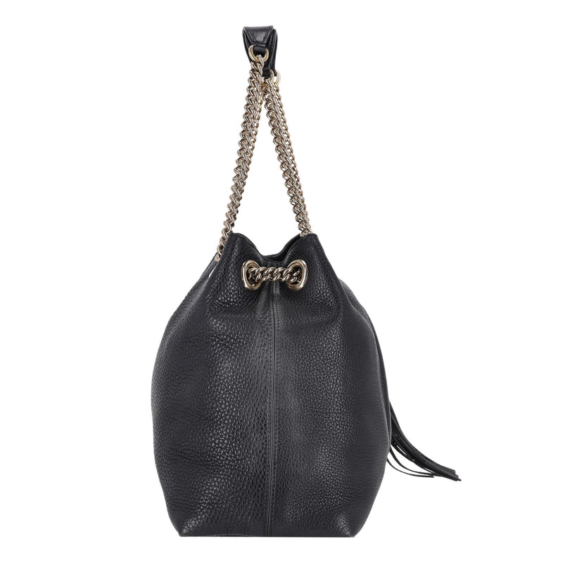 Gucci Soho GG Logo Embossed Leather Tote Bag