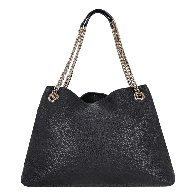 Gucci Soho GG Logo Embossed Leather Tote Bag