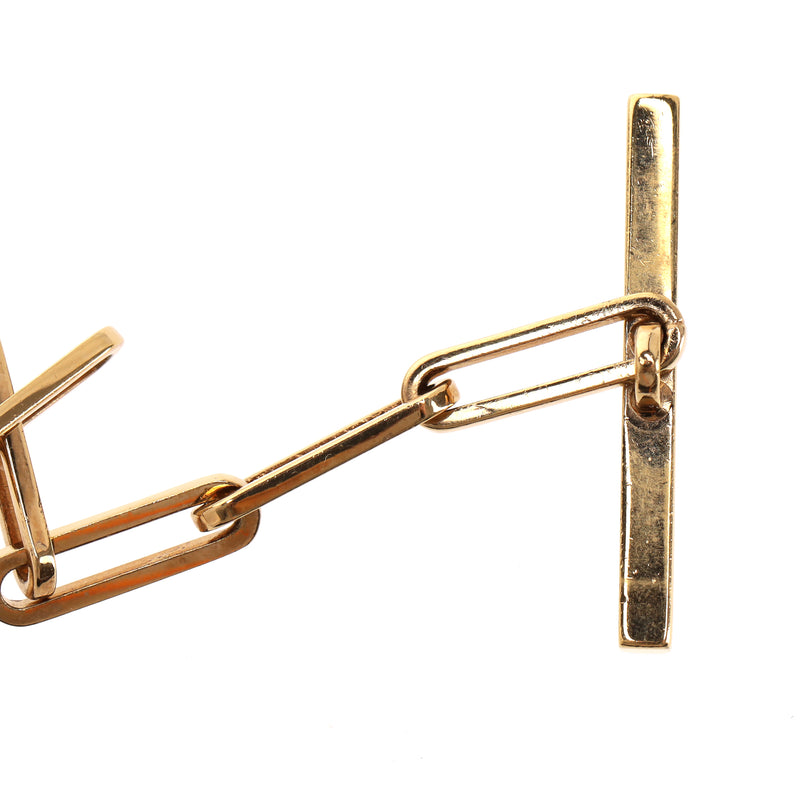 Gucci Leather & Chain T-Bar Ring Belt