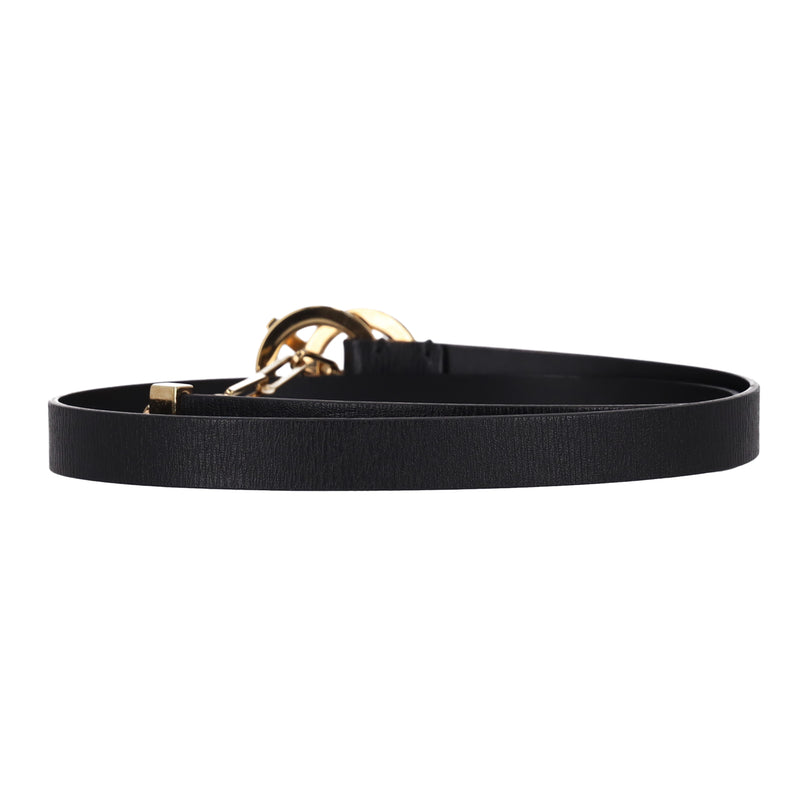 Gucci Leather & Chain T-Bar Ring Belt