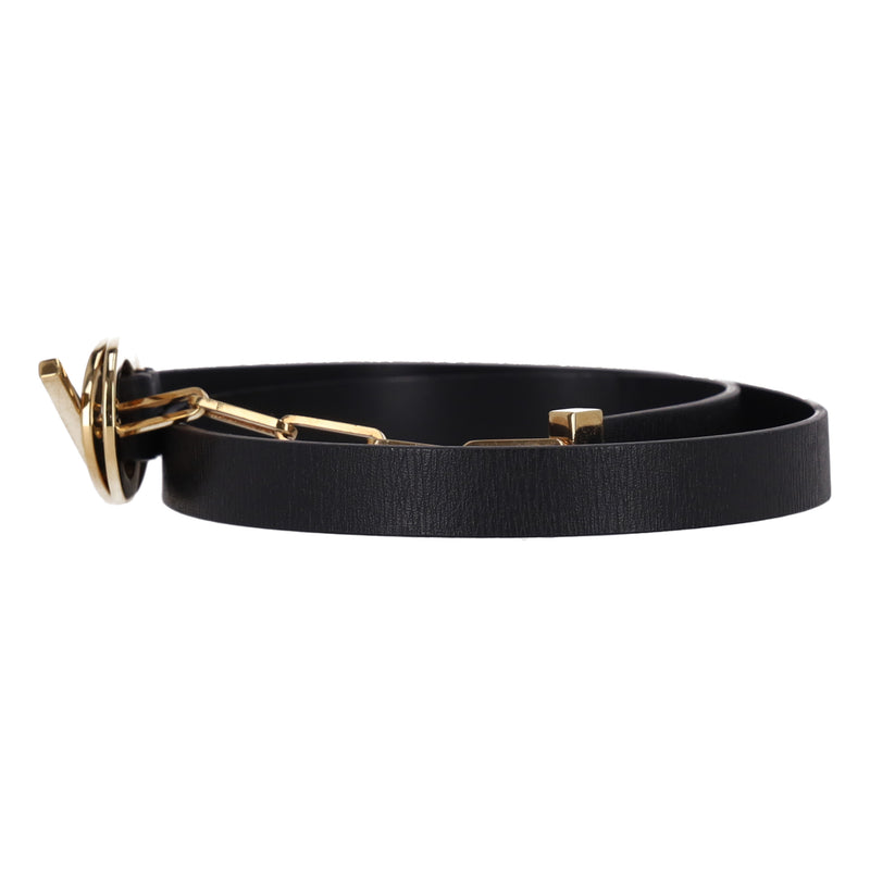 Gucci Leather & Chain T-Bar Ring Belt