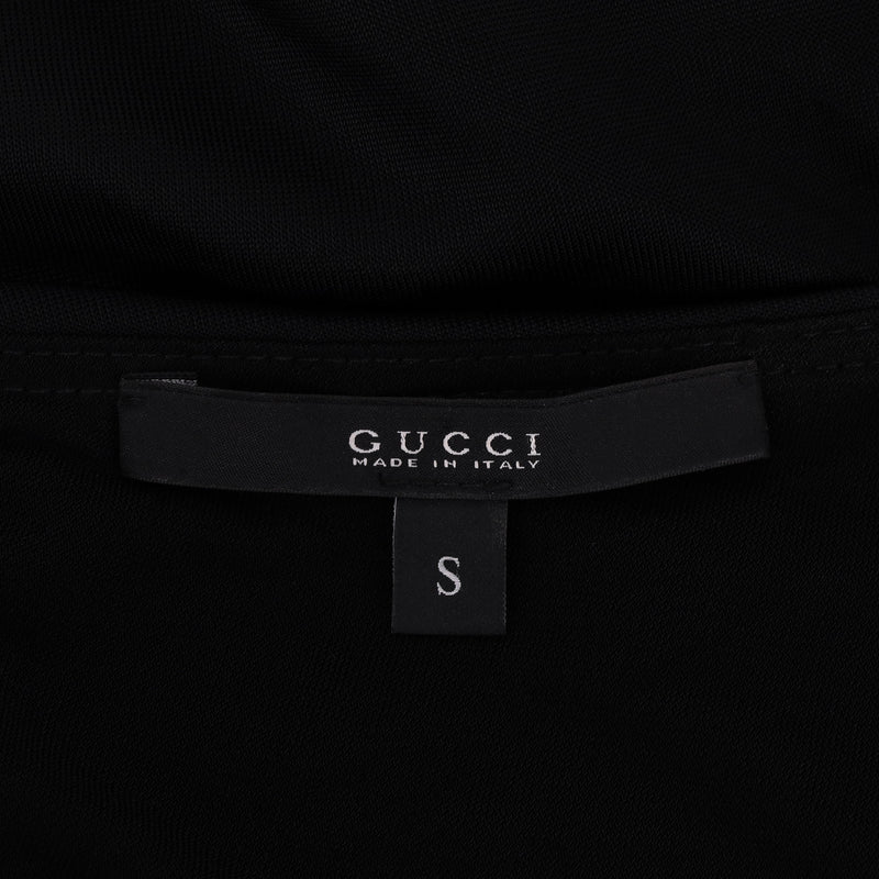Gucci One-Shoulder Brooch & Chain Strap Detail Dress. Size S