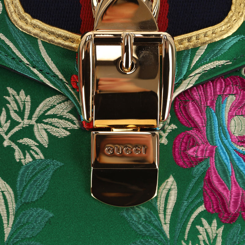 Gucci Floral Jacquard Sylvie Small Top Handle Bag