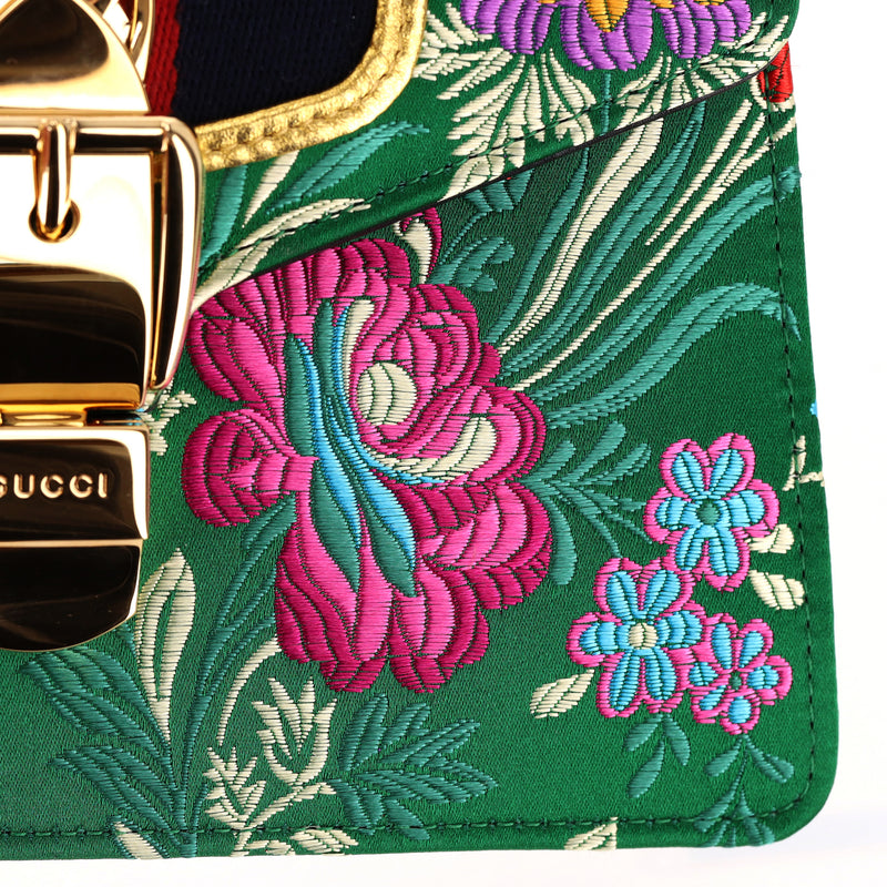 Gucci Floral Jacquard Sylvie Small Top Handle Bag