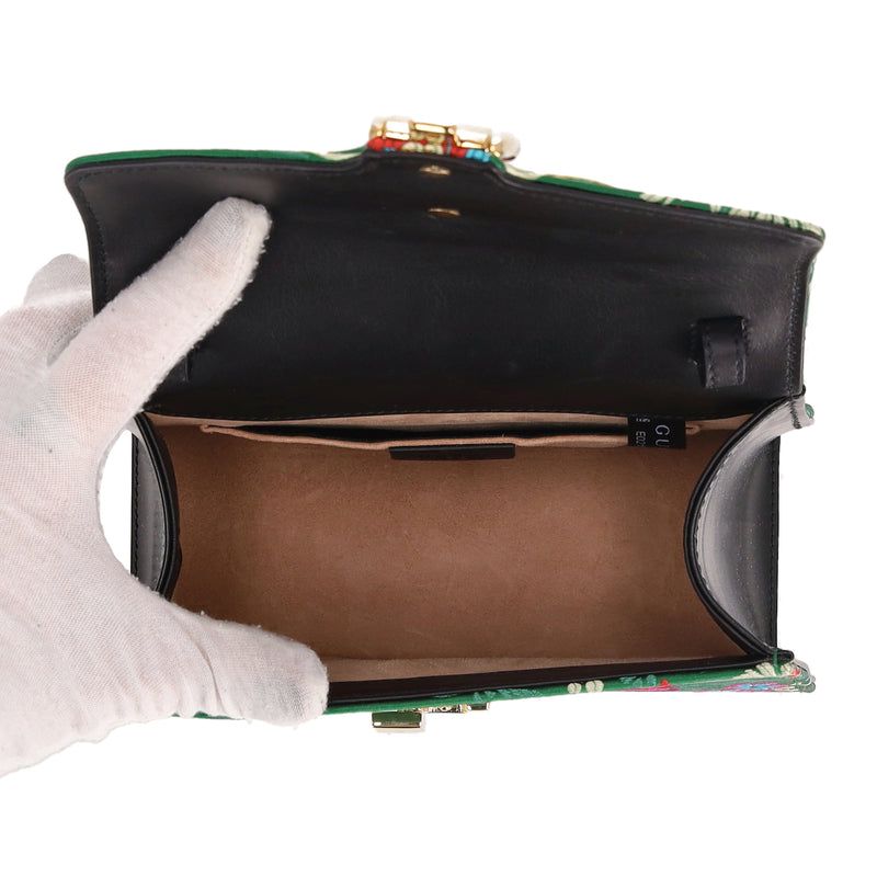 Gucci Floral Jacquard Sylvie Small Top Handle Bag