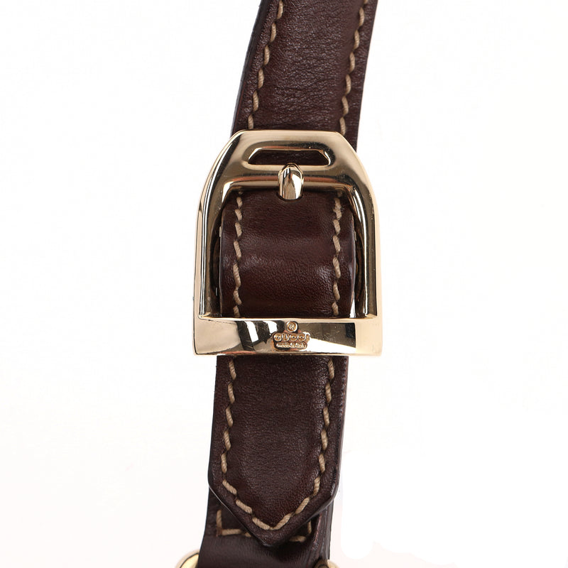 Gucci Vintage Zebra Pony Hair & Leather Hobo Bag With A Horsebit Buckle