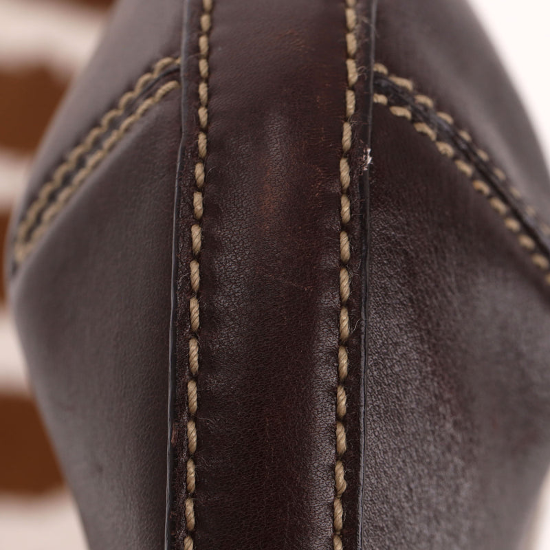 Gucci Vintage Zebra Pony Hair & Leather Hobo Bag With A Horsebit Buckle