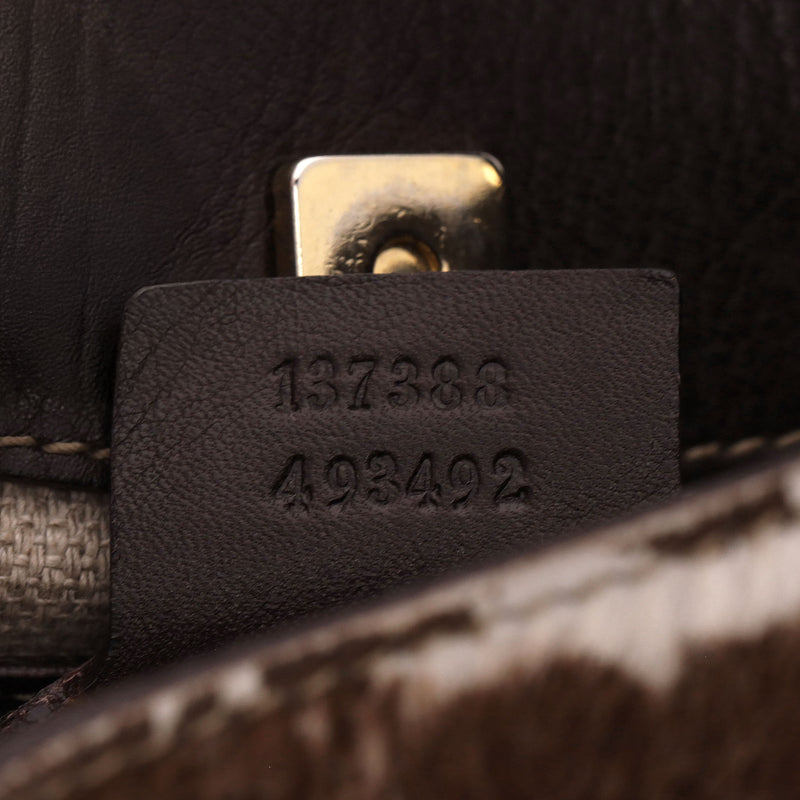 Gucci Vintage Zebra Pony Hair & Leather Hobo Bag With A Horsebit Buckle