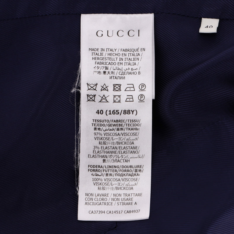 Gucci Tailored Jacket With 'GG' Button Cuffs. Size 40IT