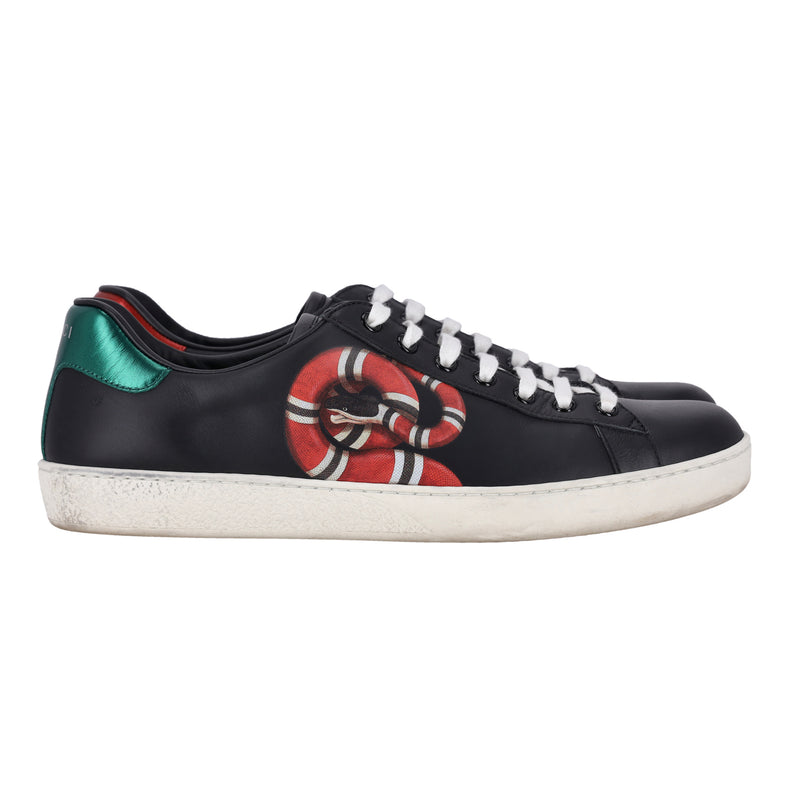 Gucci Ace Kingsnake Leather Sneakers. Size 43